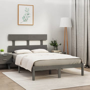 Bedframe massief grenenhout grijs 200x200 cm