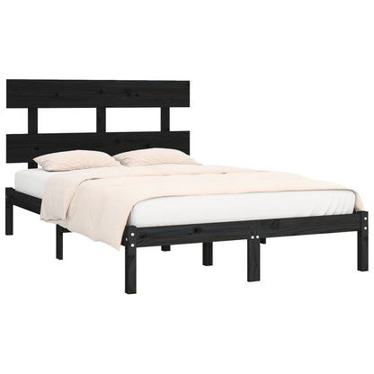 Bedframe Massief Hout 200 x 200 cm Zwart