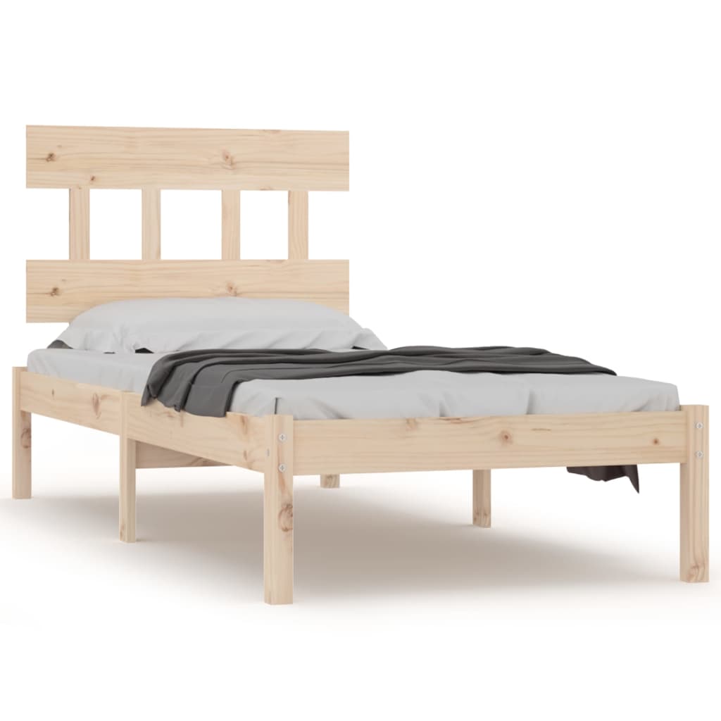 Bedframe Massief Hout 90 x 190 cm Naturel