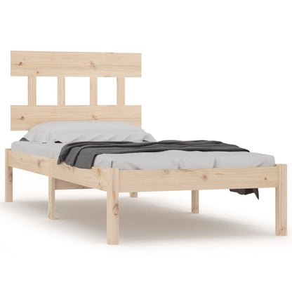 Bedframe Massief Hout 90 x 190 cm Naturel