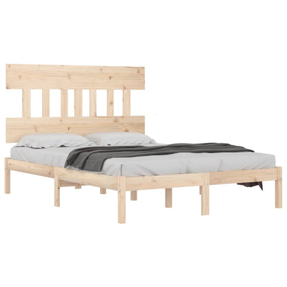 Bedframe Massief Hout Small Double 120 x 190 cm Naturel