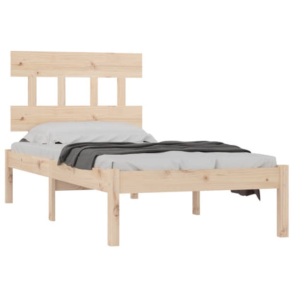 Bedframe Massief Hout 90 x 200 cm Naturel