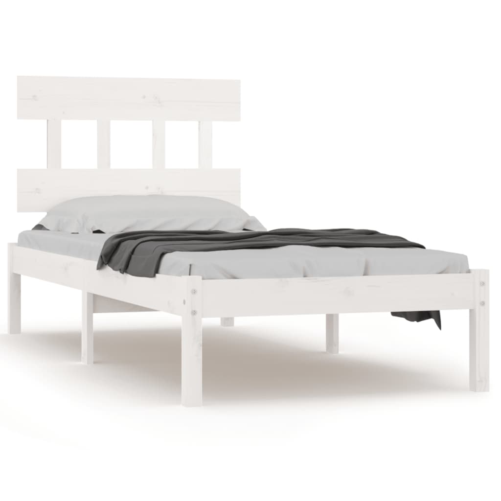 Bedframe Massief Hout 100 x 200 cm Wit