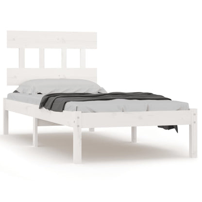 Bedframe Massief Hout 100 x 200 cm Wit