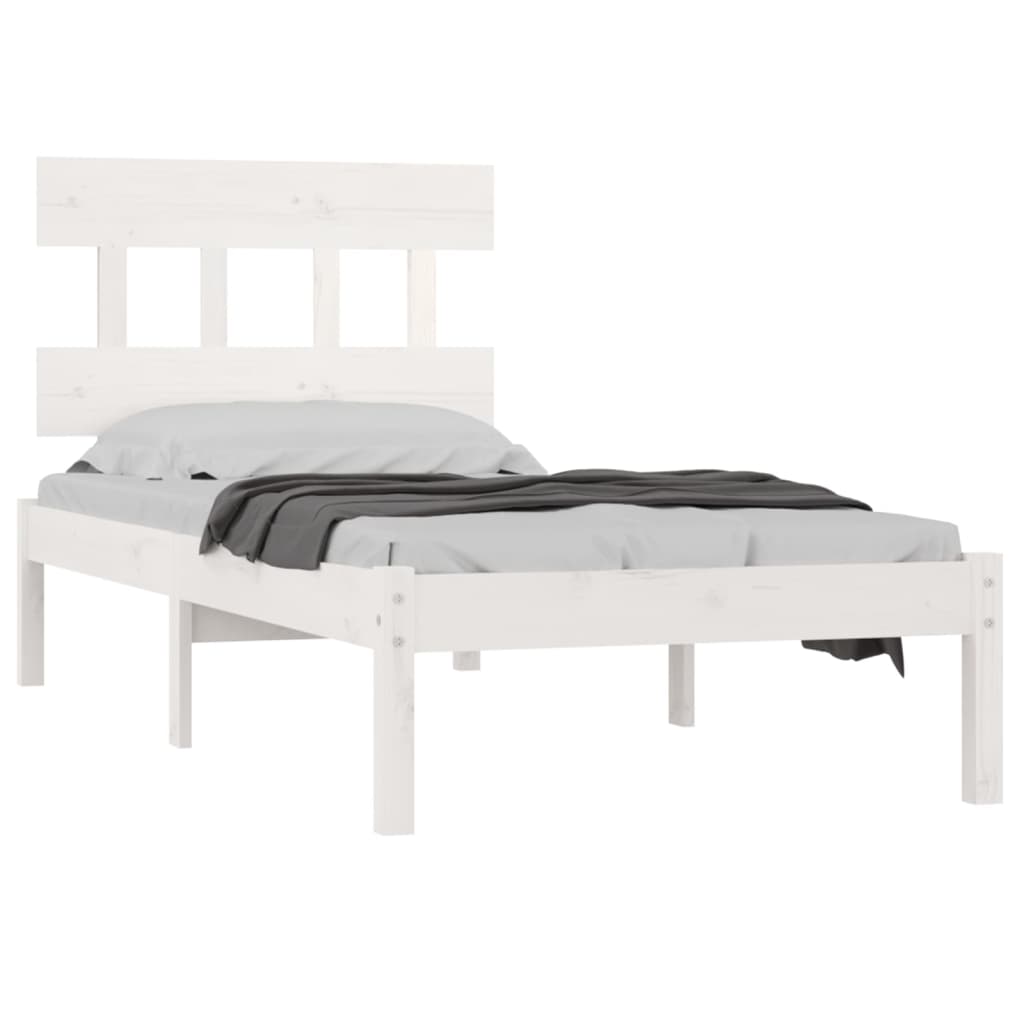Bedframe Massief Hout 100 x 200 cm Wit