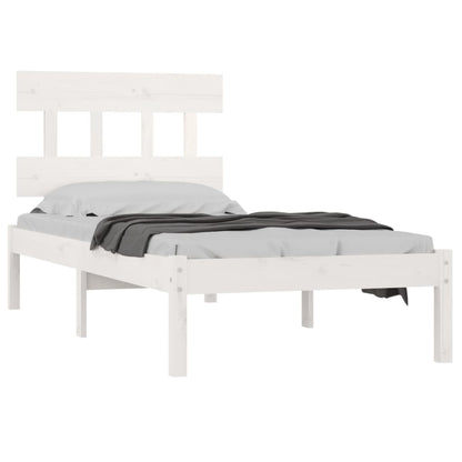 Bedframe Massief Hout 100 x 200 cm Wit