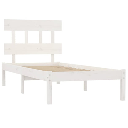 Bedframe Massief Hout 100 x 200 cm Wit