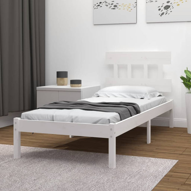 Bedframe Massief Hout 100 x 200 cm Wit