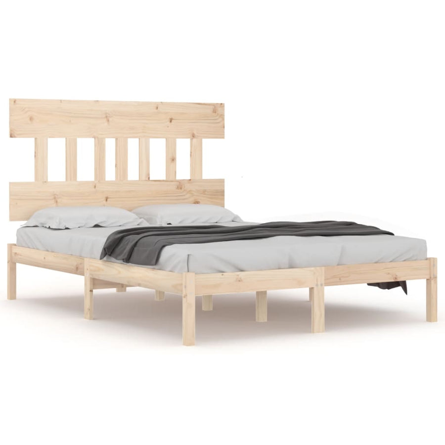 Bedframe Massief Hout 120 x 200 cm Naturel