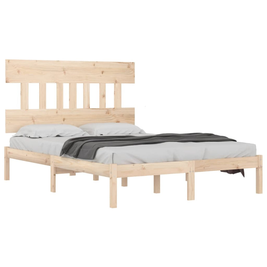 Bedframe Massief Hout 120 x 200 cm Naturel