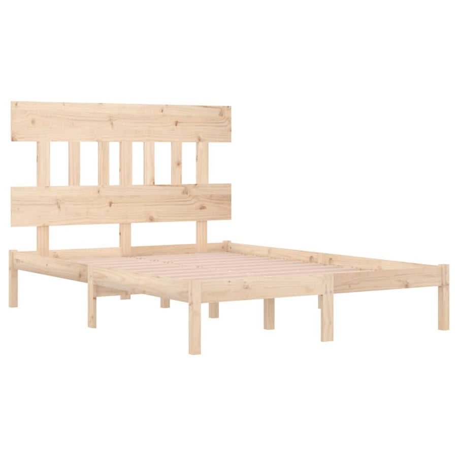 Bedframe Massief Hout 120 x 200 cm Naturel