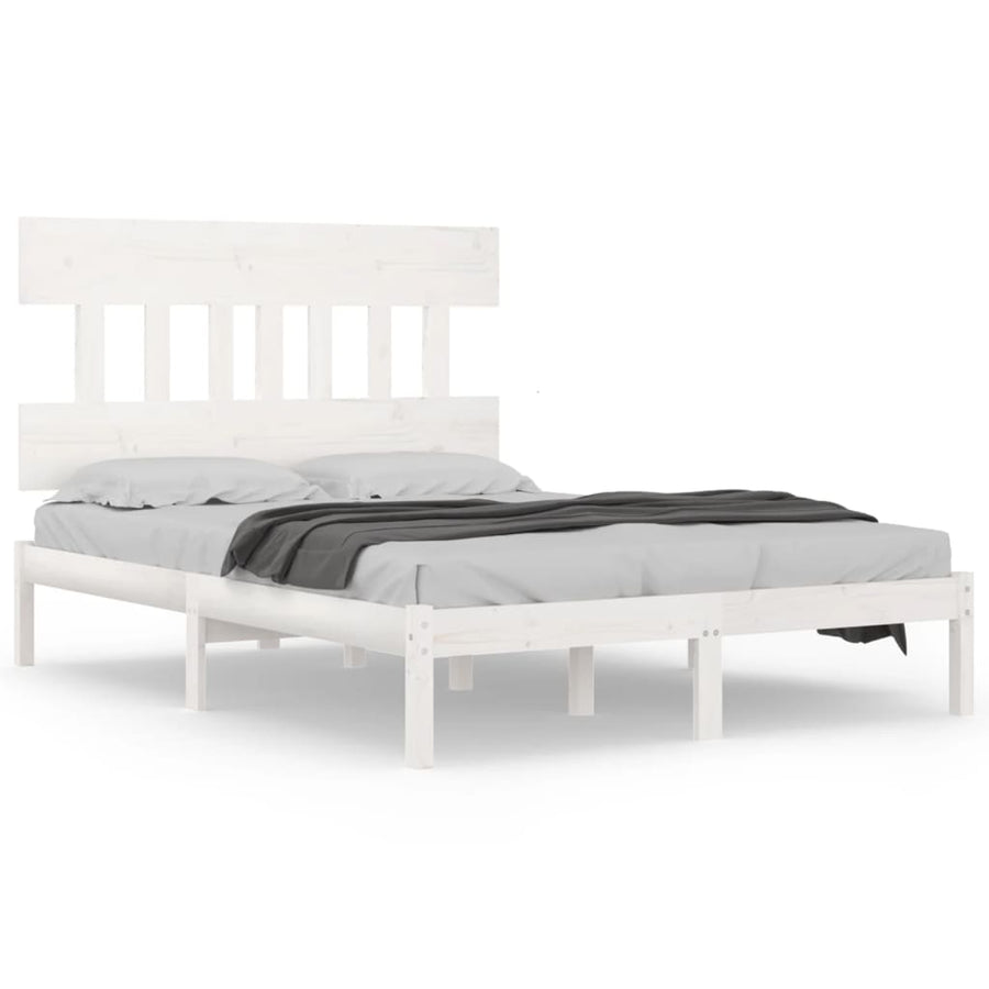 Bedframe Massief Hout 120 x 200 cm Wit