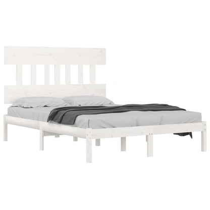 Bedframe Massief Hout 120 x 200 cm Wit