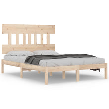 Bedframe Massief Hout 140 x 200 cm Naturel