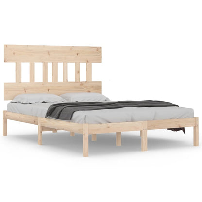 Bedframe Massief Hout King Size 150 x 200 cm Naturel