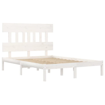 Bedframe Massief Hout 160 x 200 cm Wit