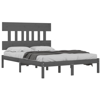 Bedframe Massief Hout 200 x 200 cm Grijs