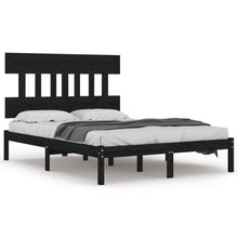 Bedframe Massief Hout 200 x 200 cm Zwart