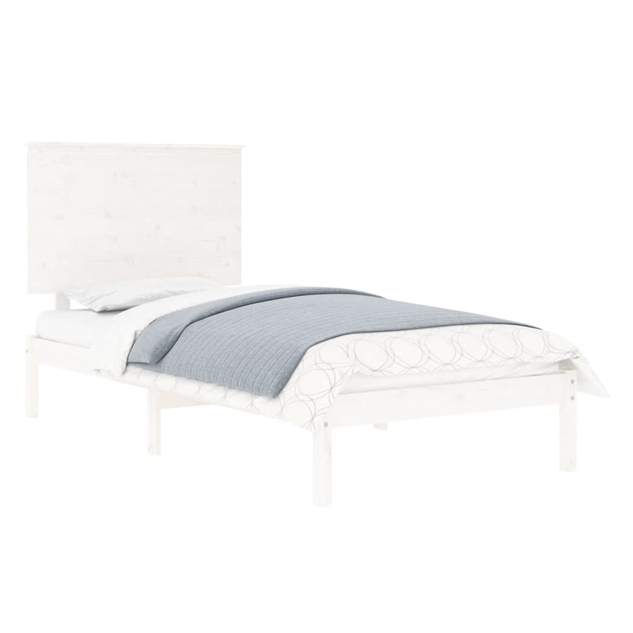 Bedframe Massief Hout 90 x 190 cm Wit
