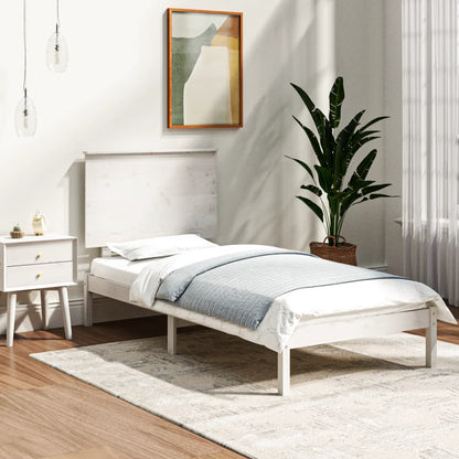Bedframe Massief Hout 90 x 190 cm Wit