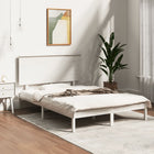 Bedframe massief grenenhout wit 140x190 cm