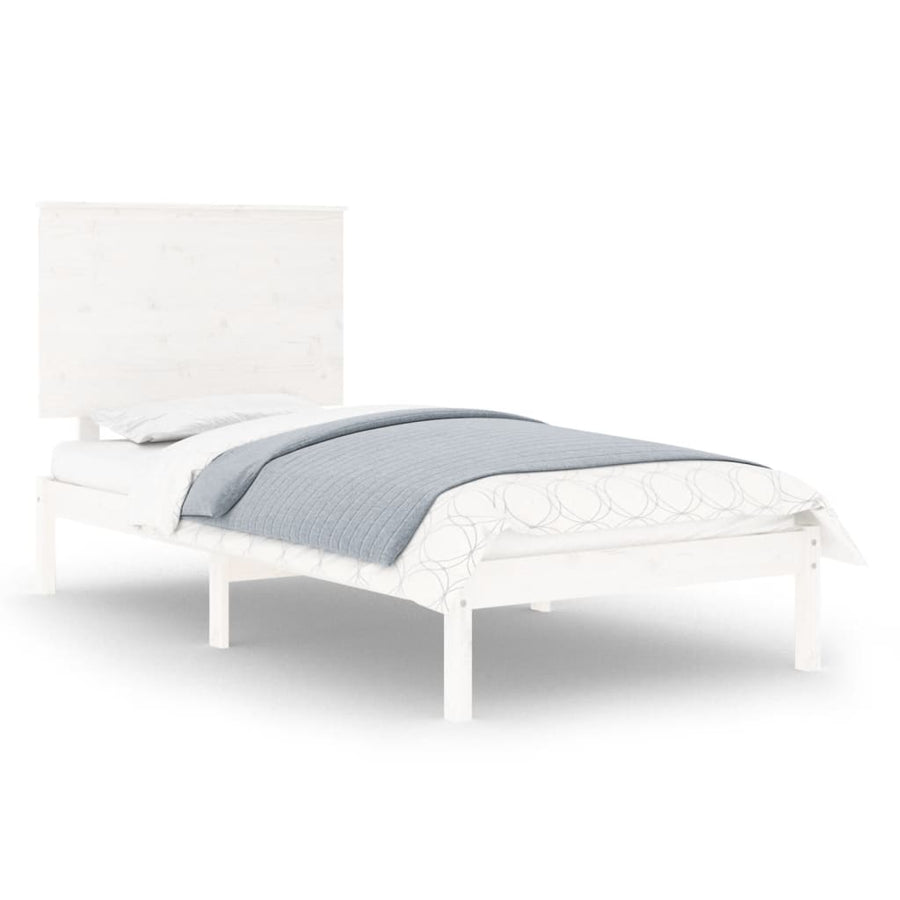 Bedframe Massief Grenenhout 90 x 200 cm Wit