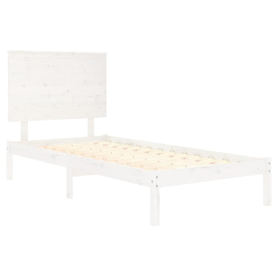 Bedframe Massief Grenenhout 90 x 200 cm Wit