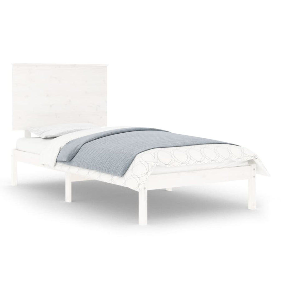 Bedframe Massief Grenenhout 100 x 200 cm Wit