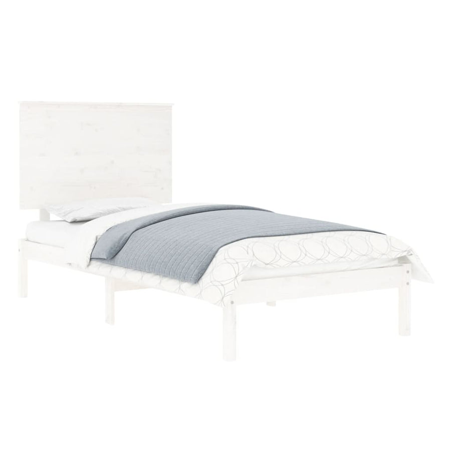 Bedframe Massief Grenenhout 100 x 200 cm Wit