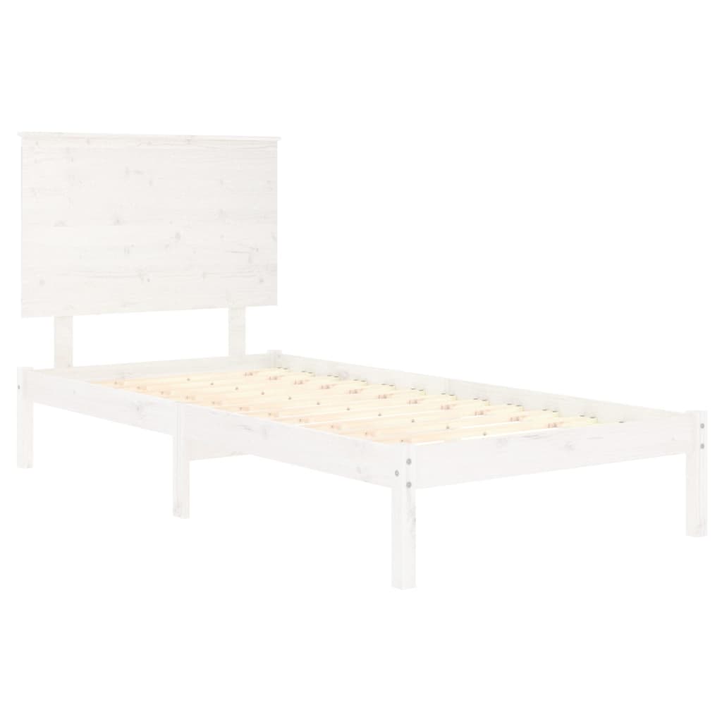 Bedframe Massief Grenenhout 100 x 200 cm Wit