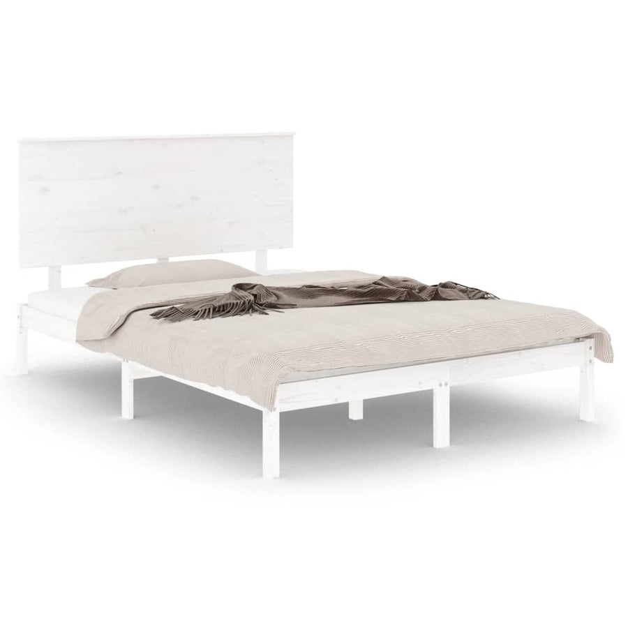 Bedframe Massief Grenenhout 120 x 200 cm Wit