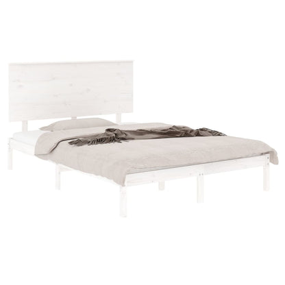 Bedframe Massief Grenenhout 120 x 200 cm Wit