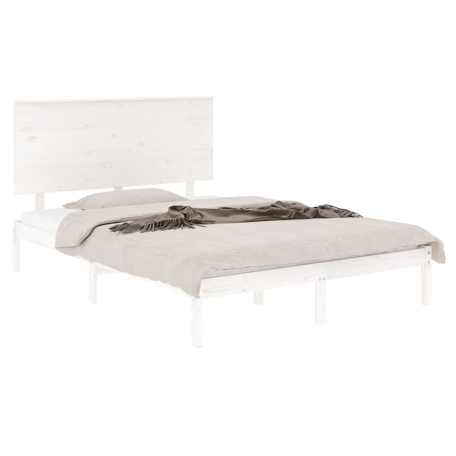 Bedframe Massief Grenenhout 120 x 200 cm Wit