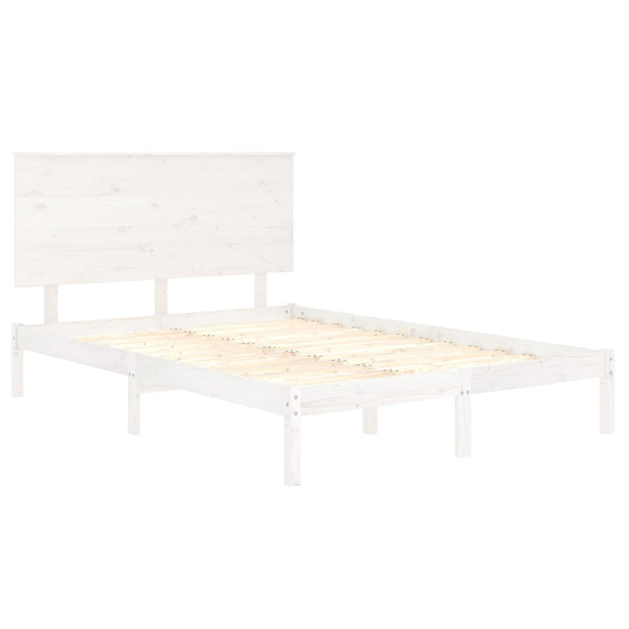 Bedframe Massief Grenenhout 120 x 200 cm Wit