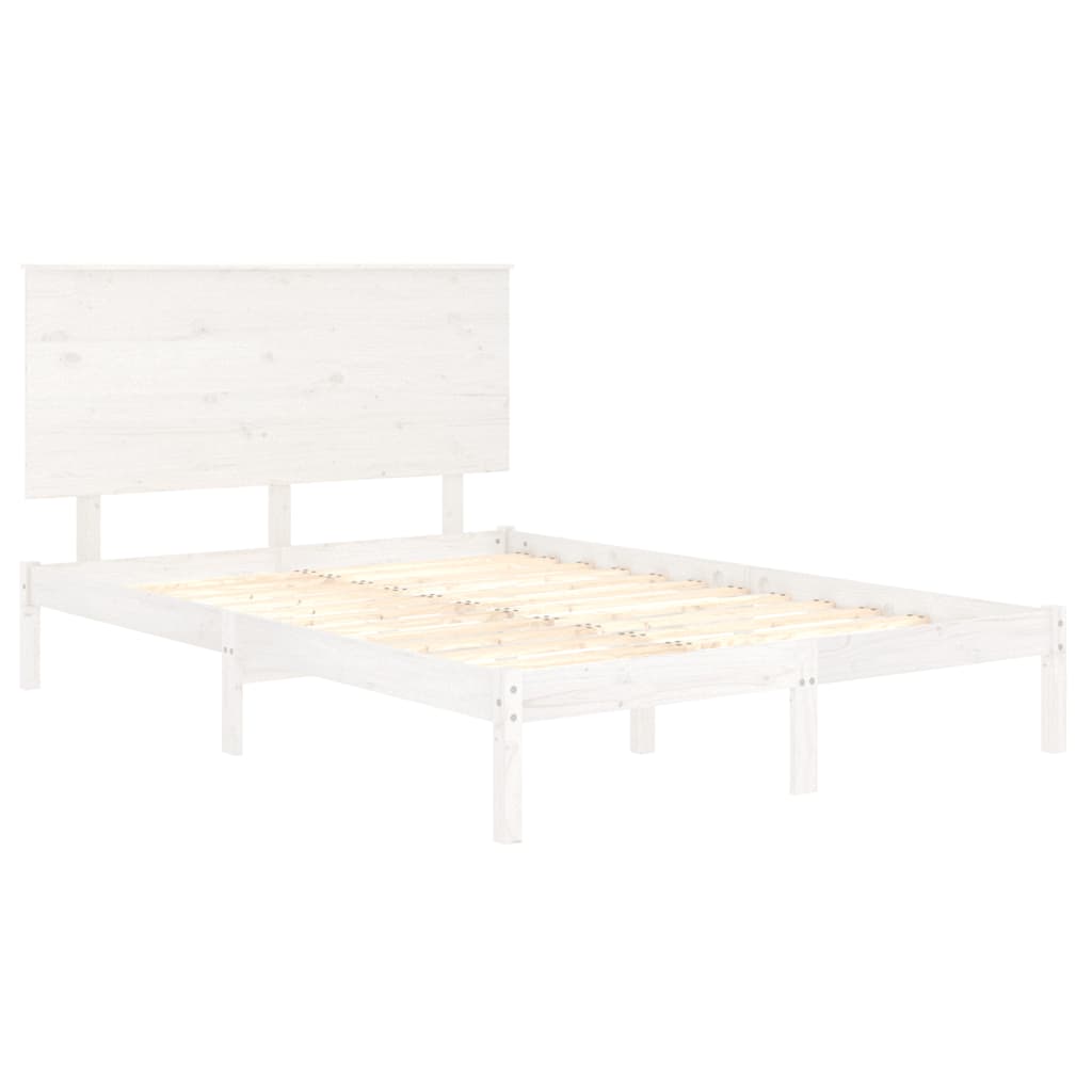 Bedframe Massief Grenenhout 140 x 200 cm Wit