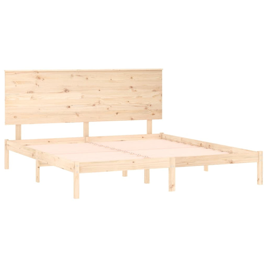 Bedframe Massief Hout 150 x 200 cm Naturel