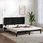 Solid pine bed frame black 200x200 cm
