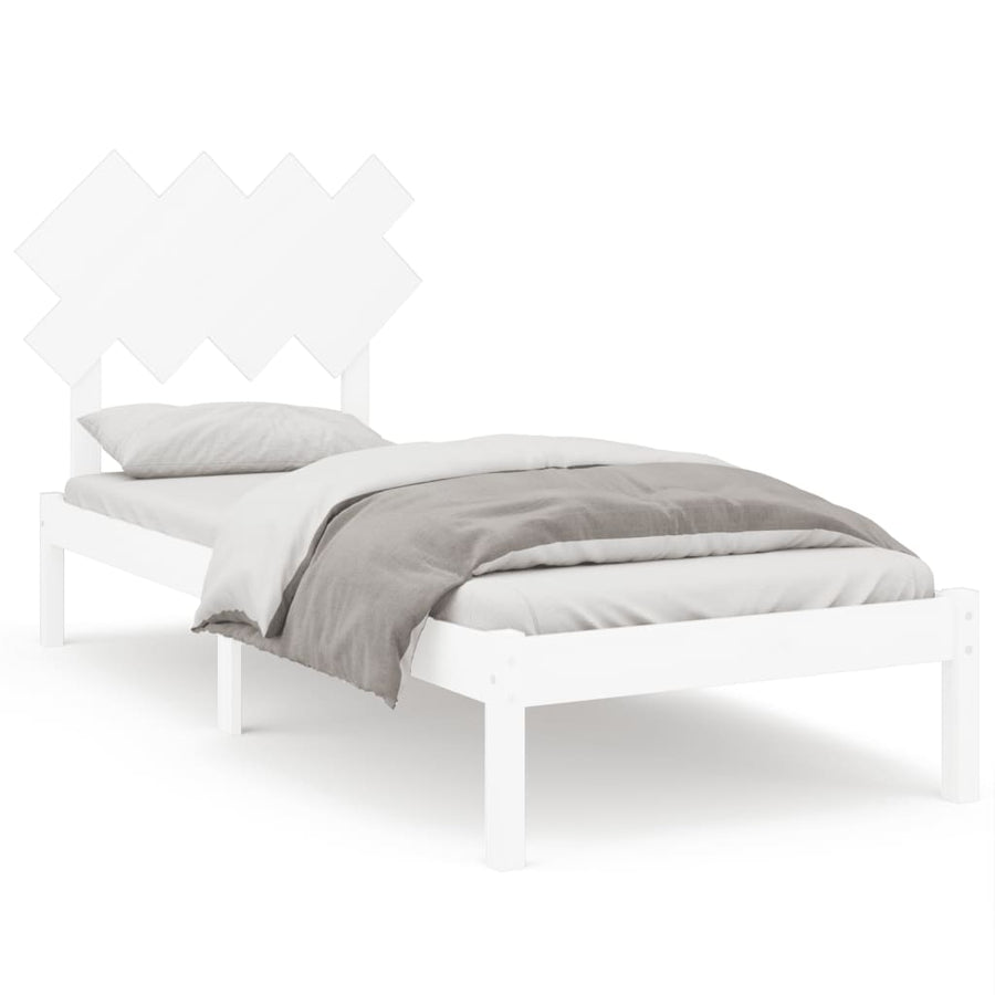 Bedframe Massief Hout 3Ft Single 90 x 190 cm Wit
