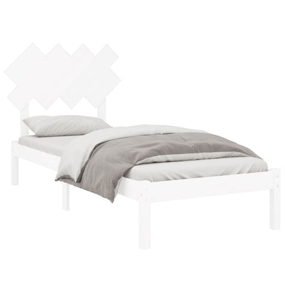Bedframe Massief Hout 3Ft Single 90 x 190 cm Wit