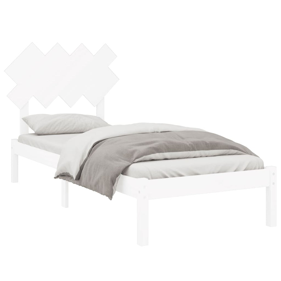 Bedframe Massief Hout 3Ft Single 90 x 190 cm Wit