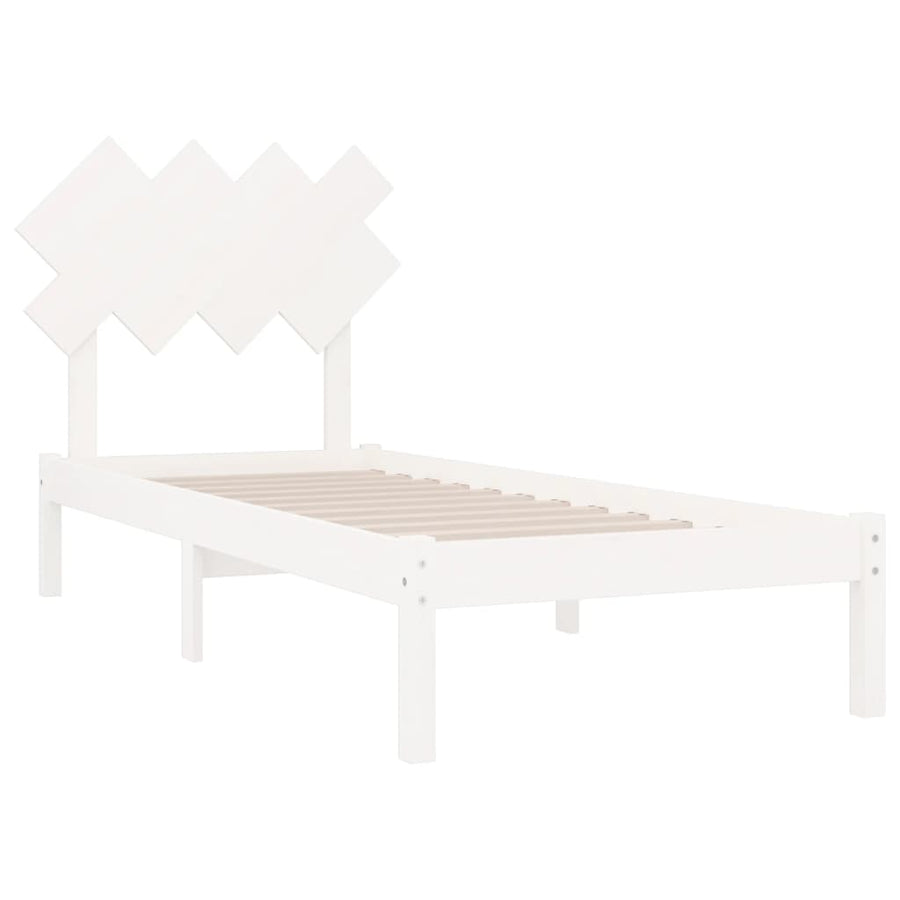 Bedframe Massief Hout 3Ft Single 90 x 190 cm Wit