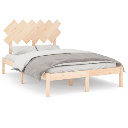 Bedframe Massief Hout 4Ft Small Double 120 x 190 cm Naturel