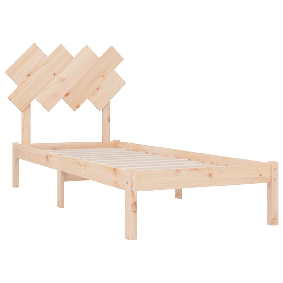 Bedframe Massief Hout 90 x 200 cm Naturel