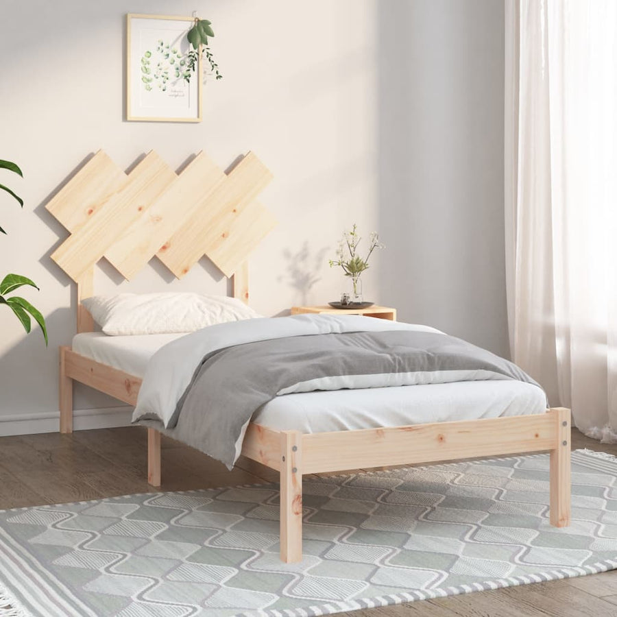 Bedframe Massief Hout 90 x 200 cm Naturel