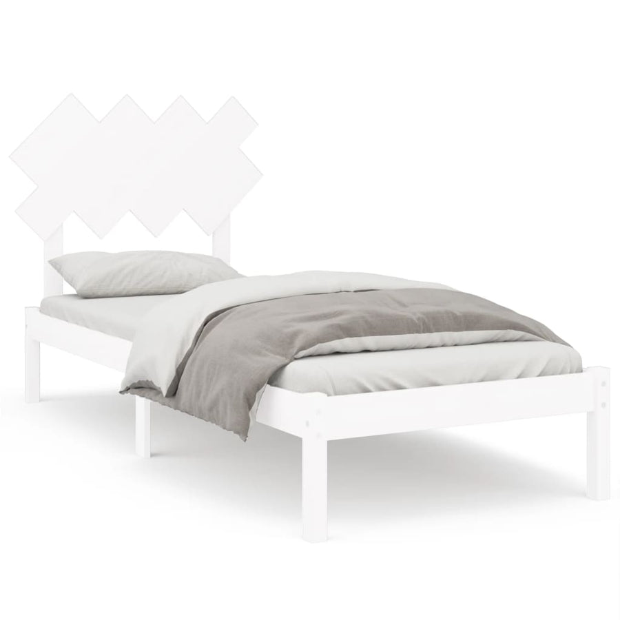 Bedframe Massief Hout 90 x 200 cm Wit