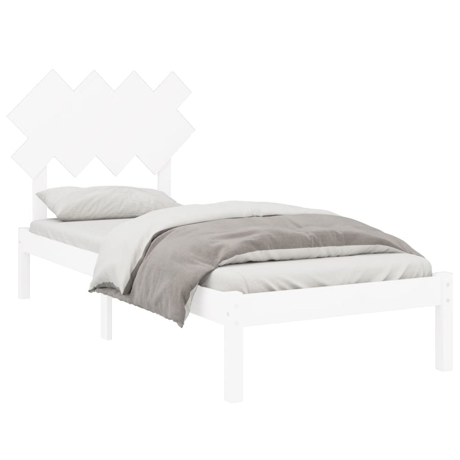 Bedframe Massief Hout 90 x 200 cm Wit
