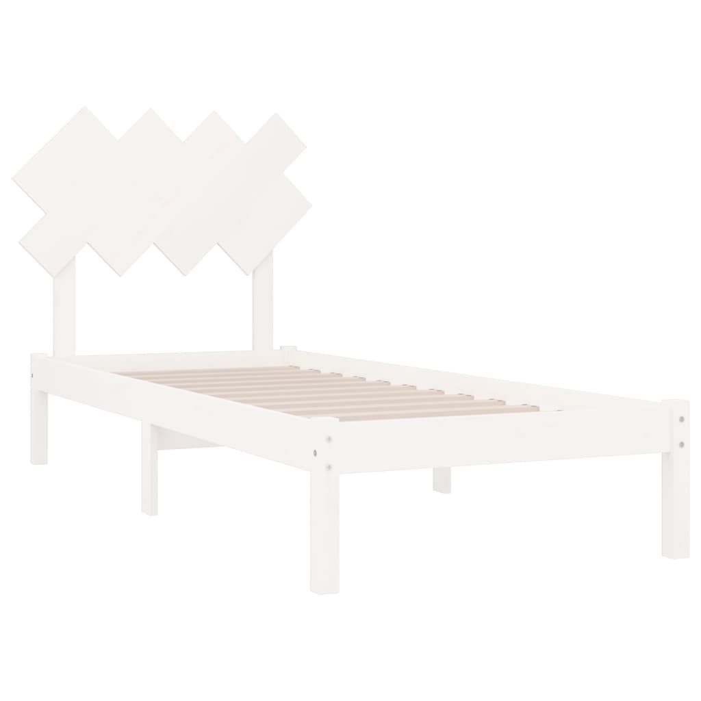 Bedframe Massief Hout 90 x 200 cm Wit