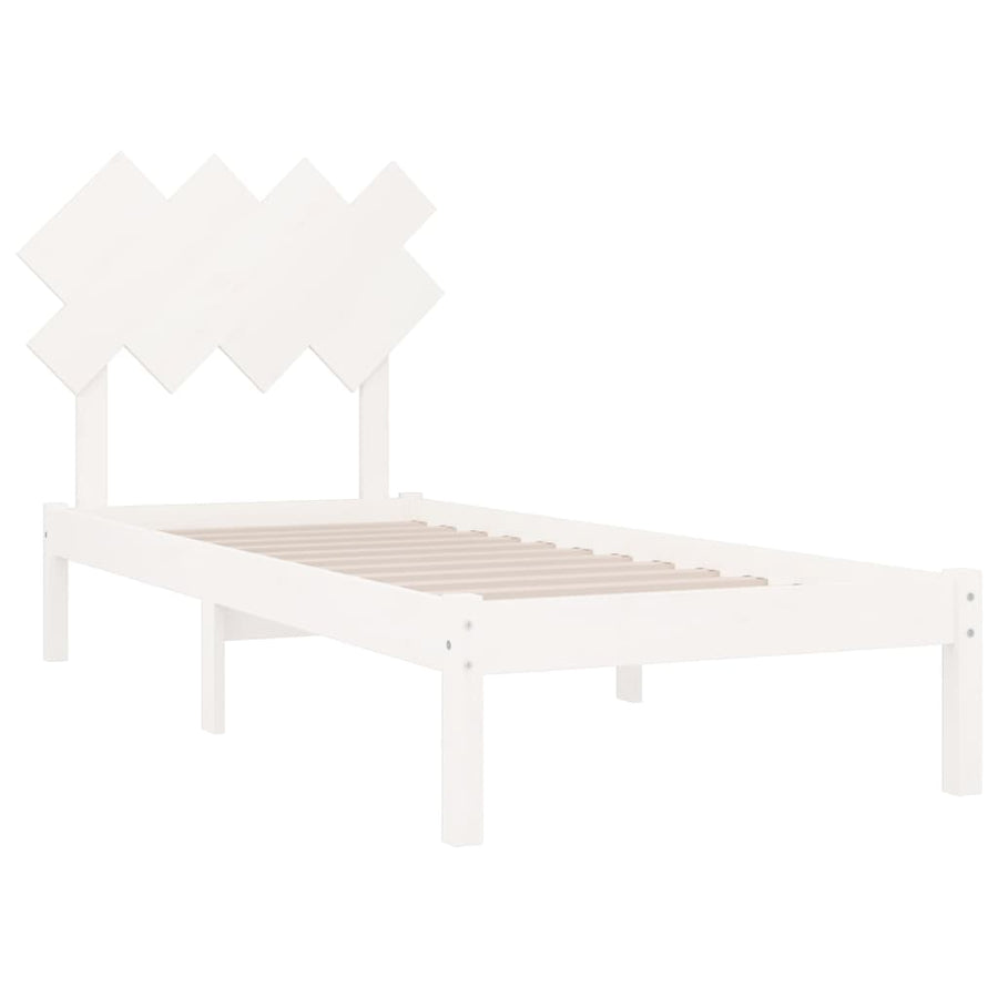Bedframe Massief Hout 90 x 200 cm Wit