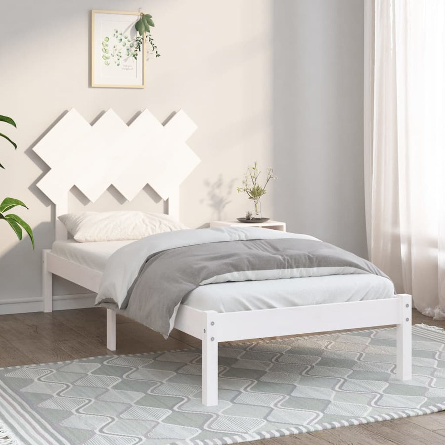 Bedframe Massief Hout 90 x 200 cm Wit