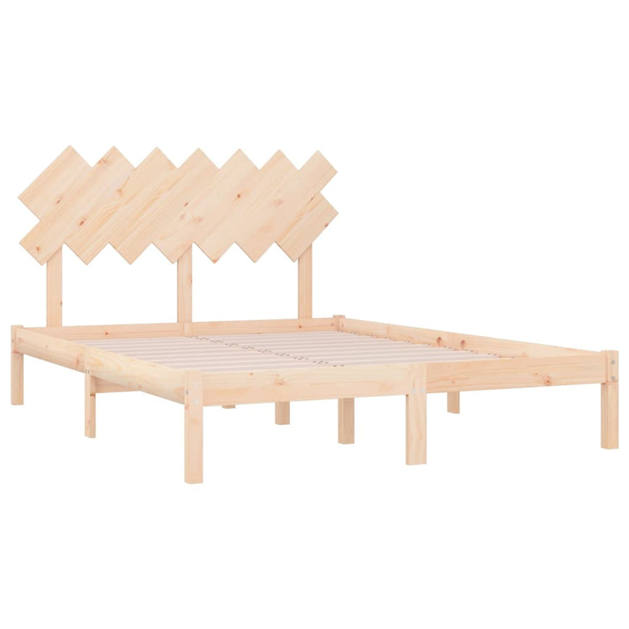 Bedframe Massief Hout 120 x 200 cm Naturel